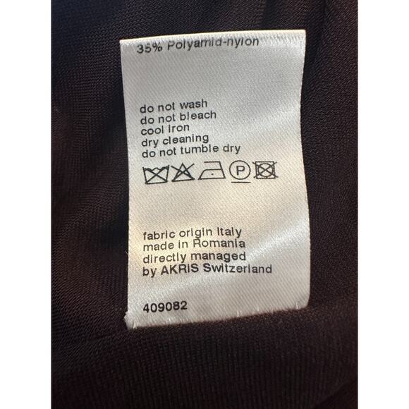 Akris Punto Sheath Dress Crochet Mesh Cap Sleeves Eggplant Purple Women's Size 8 - Picture 14 of 16